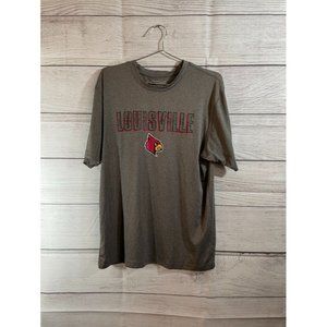 Louisville Cardinals - Men's Campus Heritage Grey Logo T-Shirt - Size L